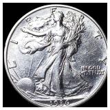 1936-S Silver Walking Liberty Half Dollar UNCIRCUL