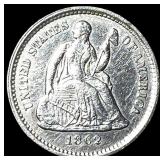 1862 Seated Liberty Half Dime CLOSELY UNCIRCULATED