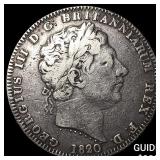 1820 Great Britain Silver 1 Crown KM-675
