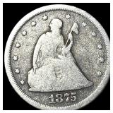 1875-S Silver Twenty Cent Piece LIGHTLY CIRCULATED