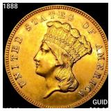 1888 $3 Gold Piece CHOICE BU