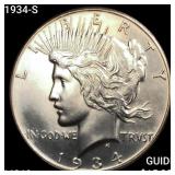1934-S Silver Peace Dollar CHOICE BU+