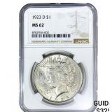 1923-D Silver Peace Dollar NGC MS62