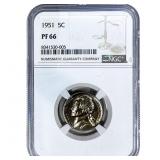 1951 Jefferson Nickel NGC PF66