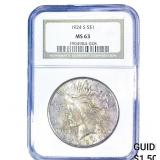 1924-S Silver Peace Dollar NGC MS63