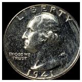 1941 Silver Washington Quarter CHOICE PROOF