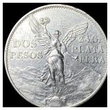 1921 Silver 2 Pesos Mexico CLOSELY UNCIRCULATED