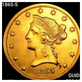 1865-S $10 Gold Eagle CHOICE AU