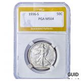 1936-S Walking Liberty Half Dollar PGA MS64