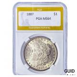 1887 Morgan Silver Dollar PGA MS64