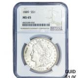 1889 Morgan Silver Dollar NGC MS65