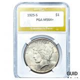 1925-S Silver Peace Dollar PGA MS64+