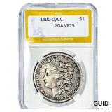 1900-O/CC Morgan Silver Dollar PGA VF25
