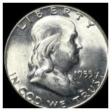 1955-S Silver Franklin Half Dollar GEM BU