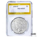 1934-D Silver Peace Dollar PGA MS63