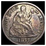 1877 Seated Liberty Dime NEARLY UNCIRCULATED