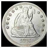 1876-CC Silver Quarter Dollar CHOICE BU
