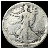 1916-D Silver Walking Liberty Half Dollar NICELY C