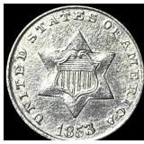 1853 Silver Three-Cent Piece CLOSELY UNCIRCULATED