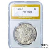 1901-O Morgan Silver Dollar PGA MS64