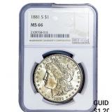1881-S Morgan Silver Dollar NGC MS66