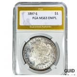 1897-S Morgan Silver Dollar PGA MS63 DMPL