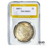 1880-S Morgan Silver Dollar PGA MS65+