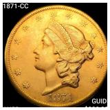 1871-CC $20 Gold Double Eagle CHOICE AU
