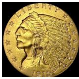 1910 Indian Head Gold $2.50 Quarter Eagle UNCIRCUL