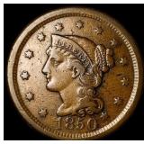 1850 Braided Hair Large Cent CLOSELY UNCIRCULATED