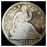 1858-O Silver Half Dollar NICELY CIRCULATED