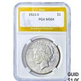 1923-S Silver Peace Dollar PGA MS64