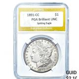 1891-CC Morgan Silver Dollar PGA BU Spitting Eagle