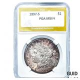 1897-S Morgan Silver Dollar PGA MS64