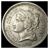 1873 Nickel Three-Cent Piece NEARLY UNCIRCULATED