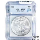 1999 Silver Eagle ICG MS70