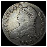 1820 Capped Bust Half Dollar NEARLY UNCIRCULATED