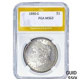 1890-S Morgan Silver Dollar PGA MS63
