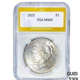 1923 Silver Peace Dollar PGA MS64