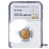 1909-S Indian Head Cent NGC XF45 BN