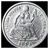 1891 Silver Dime (Seated Liberty) UNCIRCULATED