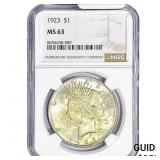 1923 Silver Peace Dollar NGC MS63