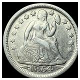 1854 Arrows Seated Liberty Dime CLOSELY  UNCIRCUL
