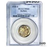 1938-D Buffalo Nickel PCGS MS66