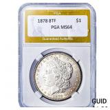 1878 8TF Morgan Silver Dollar PGA MS64