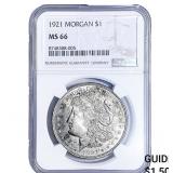 1921 Morgan Silver Dollar NGC MS66