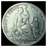 1908 FC JR Peru Silver 1/2 Sol