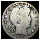 1904-S Silver Barber Half Dollar LIGHTLY CIRCULATE