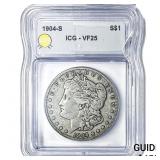 1904-S Morgan Silver Dollar ICG VF25