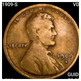 1909-S VDB Wheat Cent ABOUT UNCIRCULATED